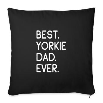 Yorkshire Terrier Yorkie - Sofa pillowcase 17,3'' x 17,3'' (45 x 45 cm) - black - Front