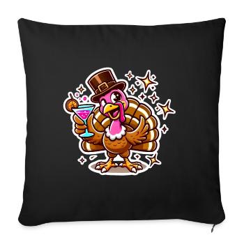 Festive Turkey Party Mode Cartoon Design - Sofa pillowcase 17,3'' x 17,3'' (45 x 45 cm) - black - Front