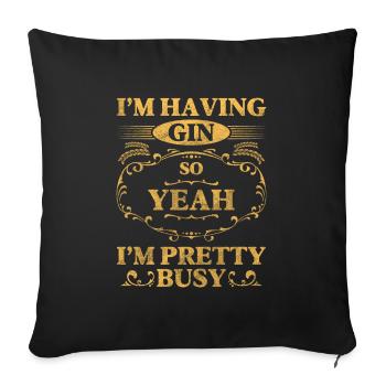 Alcohol Drunkard Longsdrinks - Sofa pillowcase 17,3'' x 17,3'' (45 x 45 cm) - black - Front