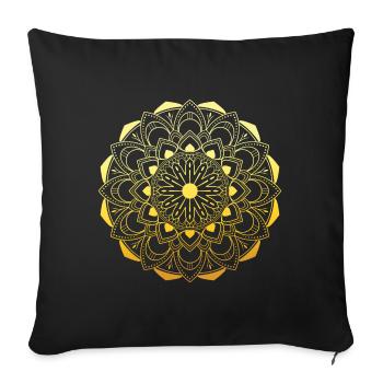 Mandala doré - Housse de coussin décorative 45 x 45 cm - noir - Devant
