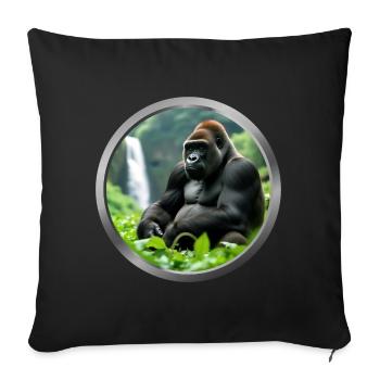 Gorilla Animal - 3 - Sofa pillowcase 17,3'' x 17,3'' (45 x 45 cm) - black - Front