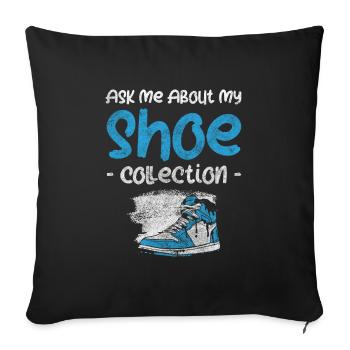 Collecteur de chaussures Addiction à la mode - Housse de coussin décorative 45 x 45 cm - noir - Devant