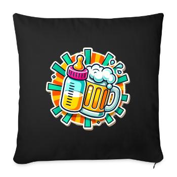 Cheers Dad Chope Bière Chope Biberon - Housse de coussin décorative 45 x 45 cm - noir - Devant