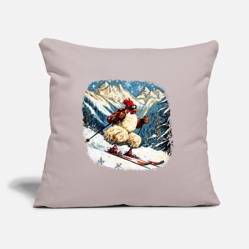 Ski Chickens Sofa pillowcase 17,3'' x 17,3'' (45 x 45 cm)