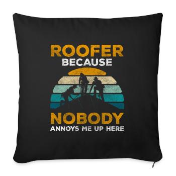 Outil de maître de toiture de charpentier - Housse de coussin décorative 45 x 45 cm - noir - Devant