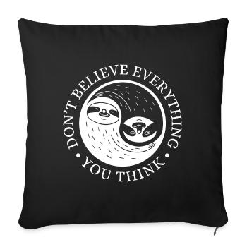 Yin-Yang Sloth – Relaxed Mindset - Sofa pillowcase 17,3'' x 17,3'' (45 x 45 cm) - black - Front