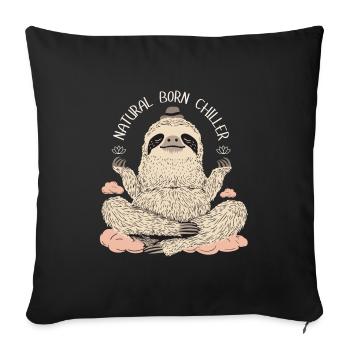 Zen Sloth – Cool Chill Motif - Sofa pillowcase 17,3'' x 17,3'' (45 x 45 cm) - black - Front