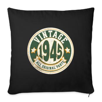 Vintage Design Jahr 1945 - Sofakissenbezug 45 x 45 cm - Schwarz - Vorne