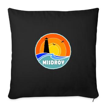 Phare de Międzyzdroje - Housse de coussin décorative 45 x 45 cm - noir - Devant