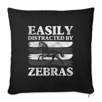 Prairie de conservation des espèces de zèbres d'Afrique - Housse de coussin décorative 45 x 45 cm - noir - Devant