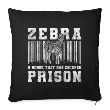 Zèbre Animal Safari Faune - Housse de coussin décorative 45 x 45 cm - noir - Devant