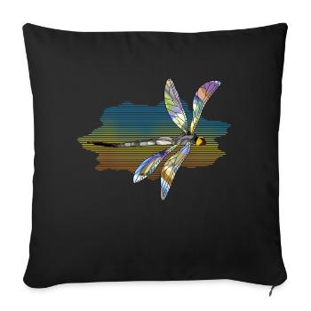 Dragonfly - Sofa pillowcase 17,3'' x 17,3'' (45 x 45 cm) - black - Front