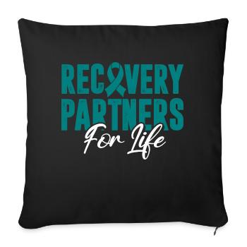 Recovery Partners For Life Addiction - Sofakissenbezug 45 x 45 cm - Schwarz - Vorne