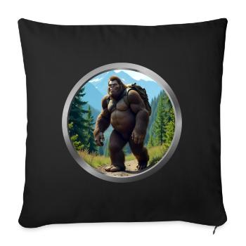 Bigfoot Hiking - Sofa pillowcase 17,3'' x 17,3'' (45 x 45 cm) - black - Front