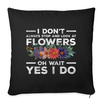 Floral Fragrance Romantic Birthday - Sofa pillowcase 17,3'' x 17,3'' (45 x 45 cm) - black - Front
