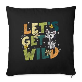 Safari en Afrique des zèbres - Housse de coussin décorative 45 x 45 cm - noir - Devant