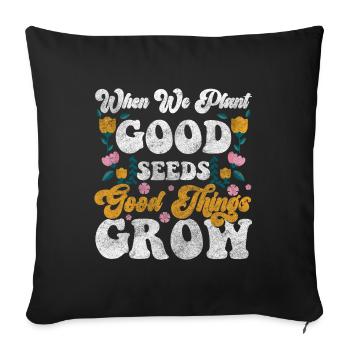 Fleurs Parfum Romance Épanouissement - Housse de coussin décorative 45 x 45 cm - noir - Devant