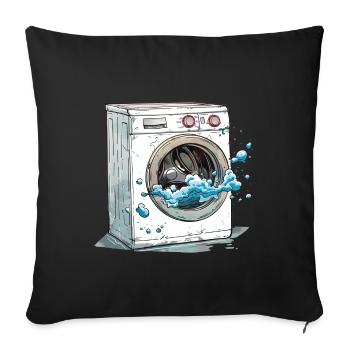 Machine à laver - Housse de coussin décorative 45 x 45 cm - noir - Devant