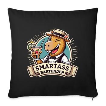 Barkeeper Barmann Capybara Capy Geschenk - Sofakissenbezug 45 x 45 cm - Schwarz - Vorne