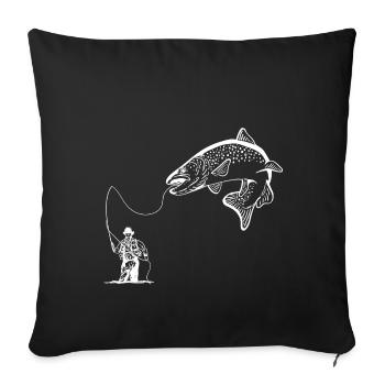 Pêcheurs à la ligne - Housse de coussin décorative 45 x 45 cm - noir - Devant