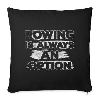 rowing machine sport strength gym - Sofa pillowcase 17,3'' x 17,3'' (45 x 45 cm) - black - Front