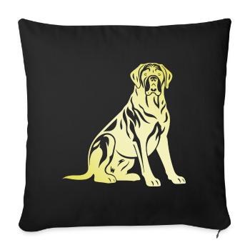 Mastiff Dog Silhouette - Sofa pillowcase 17,3'' x 17,3'' (45 x 45 cm) - black - Front