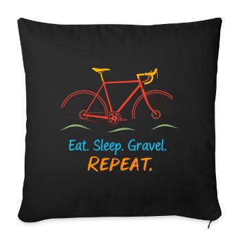 Manger dormir gravier répéter - Housse de coussin décorative 45 x 45 cm - noir - Devant