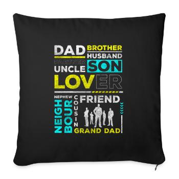 Journée Homme Buveur Boyfriend Novembre - Housse de coussin décorative 45 x 45 cm - noir - Devant
