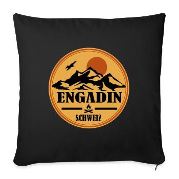 Engadin - Sofakissenbezug 45 x 45 cm - Schwarz - Vorne