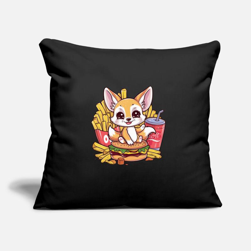 Fennec Renard du désert avec restauration rapide Housse de coussin décorative 45 x 45 cm