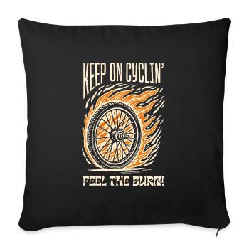 Keep on Cyclin' – Fiery Bicycle Wheel - Sofa pillowcase 17,3'' x 17,3'' (45 x 45 cm) - black - Front