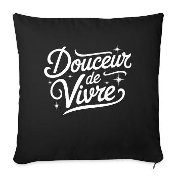 Douceur de vivre - Housse de coussin décorative 45 x 45 cm - noir - Devant