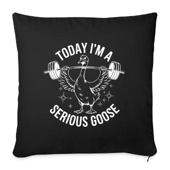 Lève-oie sérieux - Housse de coussin décorative 45 x 45 cm - noir - Devant