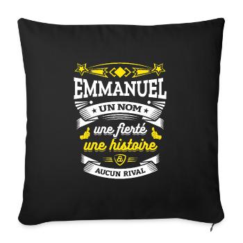EMMANUEL UN NOM UNE FIERTÉ AUCUN RIVAL - Housse de coussin décorative 45 x 45 cm - noir - Devant