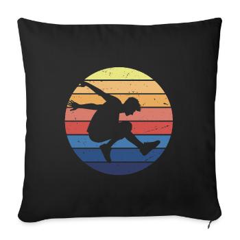Parkour retro circle - Sofa pillowcase 17,3'' x 17,3'' (45 x 45 cm) - black - Front
