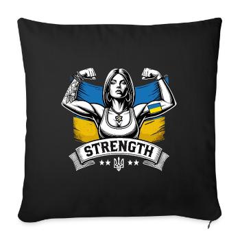 Strength Strong Woman Ukrainian Woman Gift - Sofa pillowcase 17,3'' x 17,3'' (45 x 45 cm) - black - Front