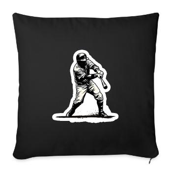 Baseball player black white - Sofa pillowcase 17,3'' x 17,3'' (45 x 45 cm) - black - Front