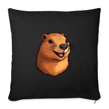 Capibara - Sofa pillowcase 17,3'' x 17,3'' (45 x 45 cm) - black - Front