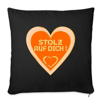 STOLZ AUF DICH - Sofakissenbezug 45 x 45 cm - Schwarz - Vorne