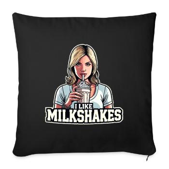 Milkshake Blonde Woman Blonde Gift - Sofa pillowcase 17,3'' x 17,3'' (45 x 45 cm) - black - Front
