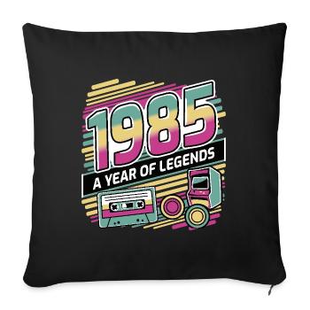 1985 A Year of Legends - Sofa pillowcase 17,3'' x 17,3'' (45 x 45 cm) - black - Front