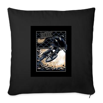 Motard de rue - Housse de coussin décorative 45 x 45 cm - noir - Devant