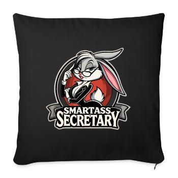 Smartass Secretary Bunny Cadeau drôle - Housse de coussin décorative 45 x 45 cm - noir - Devant