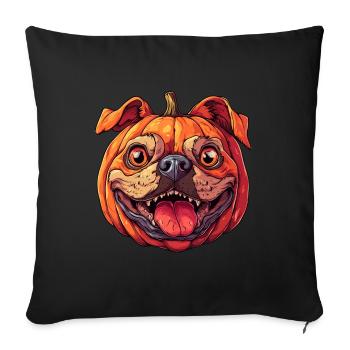 Citrouille Chien Halloween Chien Citrouille - Housse de coussin décorative 45 x 45 cm - noir - Devant