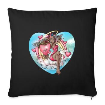 Cupid aiming for love - Sofa pillowcase 17,3'' x 17,3'' (45 x 45 cm) - black - Front