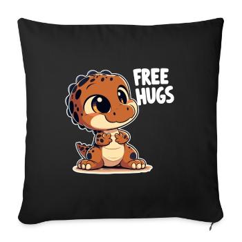 T-Rex Cute Baby Dino Babydino Dinobaby Gift - Sofa pillowcase 17,3'' x 17,3'' (45 x 45 cm) - black - Front