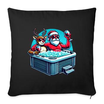 Santa Rudolph Hot Tub Cheers - Sofa pillowcase 17,3'' x 17,3'' (45 x 45 cm) - black - Front
