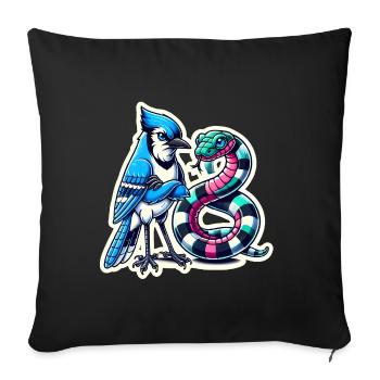 Keep Your Distance Cartoon Animals - Sofa pillowcase 17,3'' x 17,3'' (45 x 45 cm) - black - Front