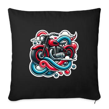 Vintage Motorcycle Dream Art - Sofa pillowcase 17,3'' x 17,3'' (45 x 45 cm) - black - Front
