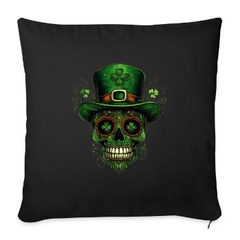 St Patrick Day Skull Skull Shamrock Ireland - Sofa pillowcase 17,3'' x 17,3'' (45 x 45 cm) - black - Front